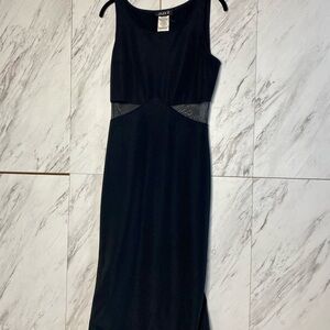 Jazz II Vintage Black Formal Sheer Mesh Cut Out Dress SZ 8
